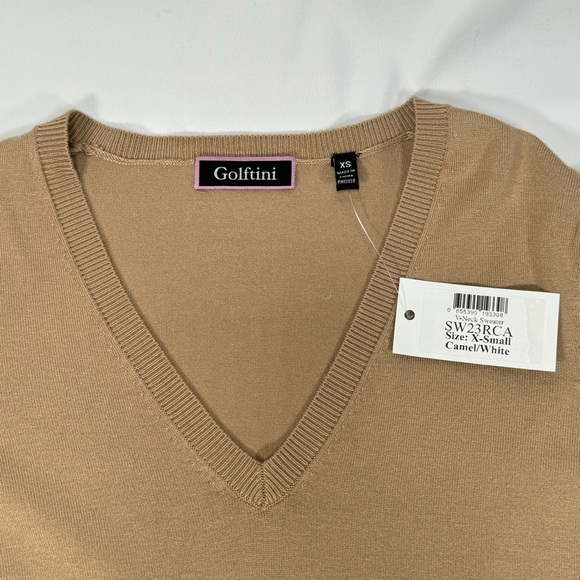 NWT New Golftini Women’s V-Neck Sweater Extra Small XS Long Sleeve Pullover Top - Picture 4 of 4